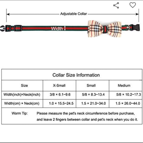 2 BOW BOWKNOT BELL PET CAT & DOG COLLAR. SIZE MEDIUM BEIGE AND BROWN COLOR - Picture 7 of 10